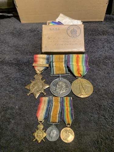Ww1 medal trio matching - ww1,
