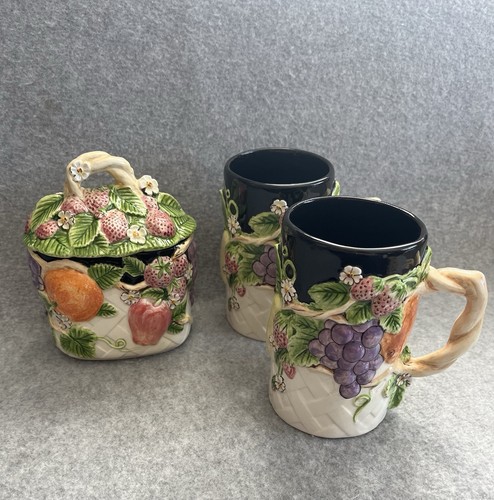 Hand painted pair - mugs, &