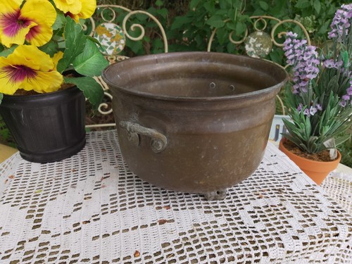 Large vintage brass footed - vintage,