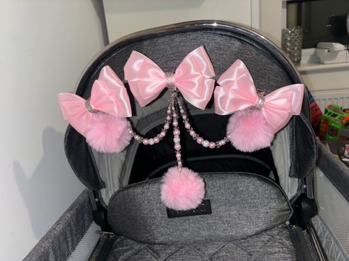 Triple clip pram charm pink - triple,