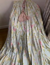 STUNNING LAURA ASHLEY SUMMER PALACE DUCK EGG BLUE CURTAINS