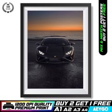 LAMBORGHINI HURACAN Wall Art Print Poster Super Sport Car Large Size A4 A3 A2 A1