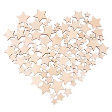  ROSENICE 100PCS Unfinished Wooden Stars Cutout Discs Assortment For Patchwork