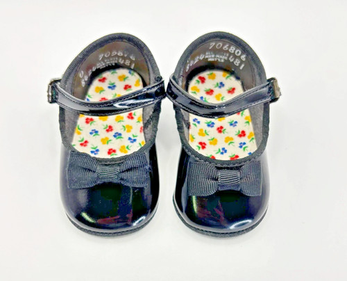 Vtg 1950 girls black patent - black,