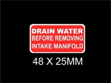 HONDA S800 DRAIN WATER WARNING DECAL STICKER X 2