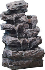 Serenity Cascading Rockfall Water feature Self Contained LED Lights 45.5cm Tall