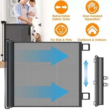 Retractable Pet Dog Gate Safety Guard Folding Baby Toddler Stair Gates Isolation