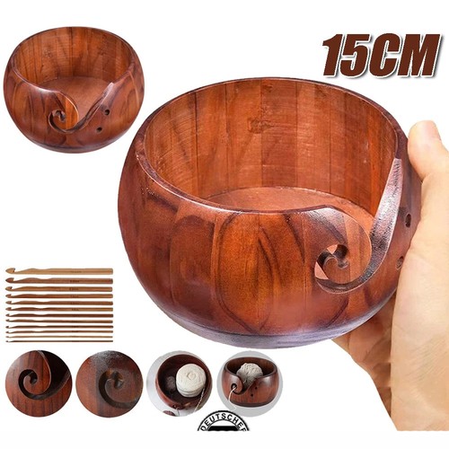 Wooden yarn bowl wool - wooden,