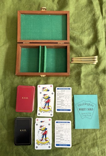 Vintage wooden bridge card - bridge,