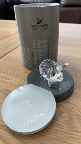 Swarovski silver crystal pig - swarovski,