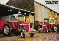 Vintage Massey Ferguson 590 & 560 In The Yard Tractor Poster Brochure Print (A3)
