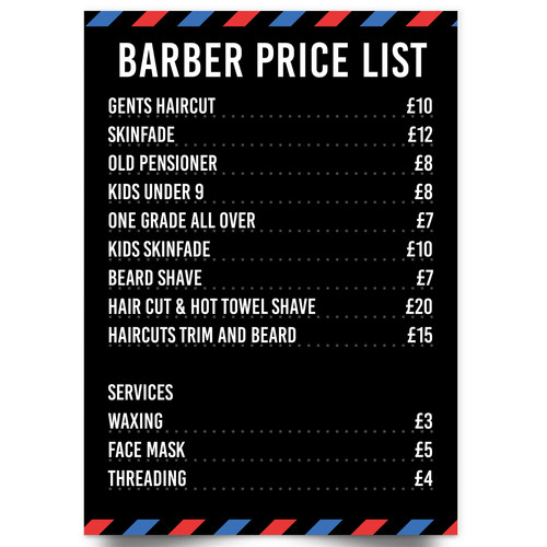 Barber shop poster - shop, list