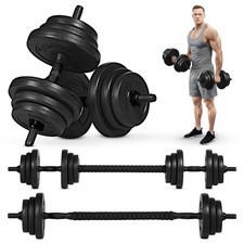 Adjustable Dumbbells Set 20KG Weights Pair Barbell Hand Home Fitness Gym Workout