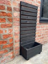 Garden Planter  Privacy Screen Trough Wood Pot Trellis Support Black Screening