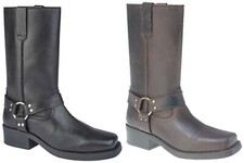 Woodland Mens Gringos Harley High Black Leather Cowboy Biker Boots Size UK 6-12