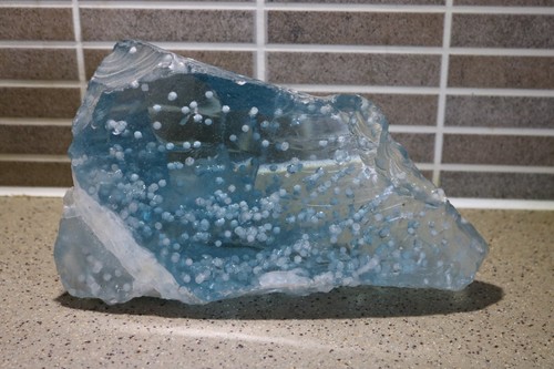 Rare blue cullet slag - blue,