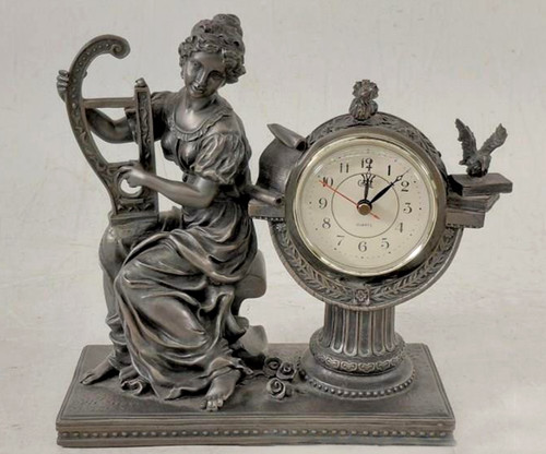 Vintage lady playing the - playing, harp