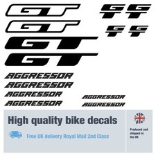 GT Aggressor bike labels / decals, 5+ years external quality (29 pack)