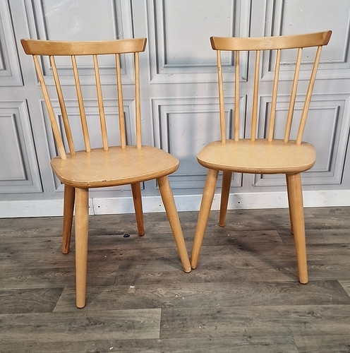 Pair vintage dining chairs - pair,