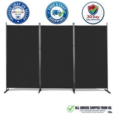 Black 6FT Trifold Privacy