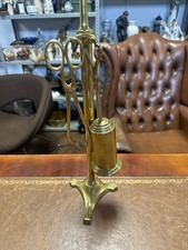 Vintage Brass 3-Piece Fire Side Companion Set with Stand Brush&Tongs