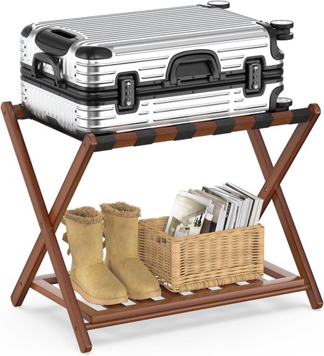 Bamboo luggage rack for - luggage,