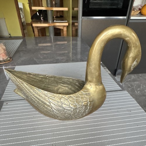 Antique vintage brass swan - antique,