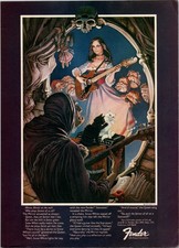 VINTAGE 1976 FENDER STARCASTER GUITAR SNOW WHITE PRINT AD