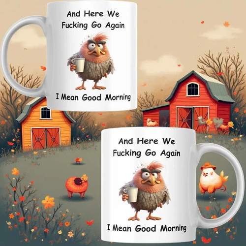 Funny chicken coffee - coffee, mug