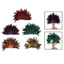 Sequins Feather Headpiece Showgirl Cosplay Accessories for Carnival Fancy Dress