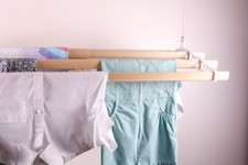 Vintage Clothes Airer Dryer Rack Ceiling Hanging 5 x Wooden Slats x 9 Colours