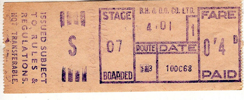 Bus ticket m - t.i.m., brighton