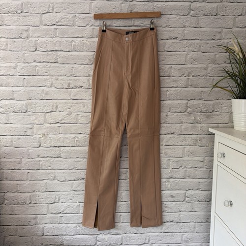 Camel faux leather straight - faux,