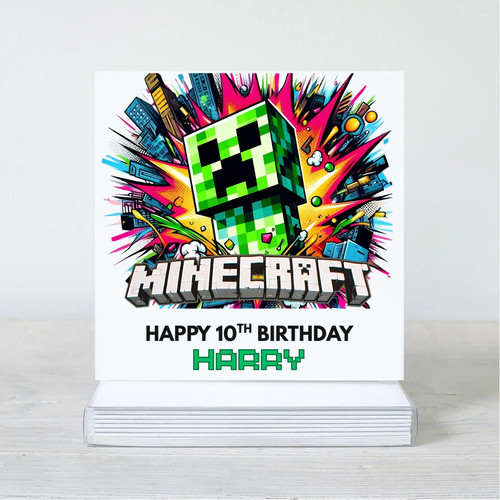 Minecraft birthday card - minecraft,