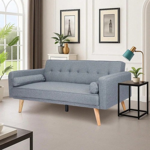 Grey fabric sofa bed - sofa, 3