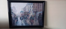 REG GARDNER ORIGINAL OIL PAINTING  MARKET STREET MANCHESTER 18" x 14"