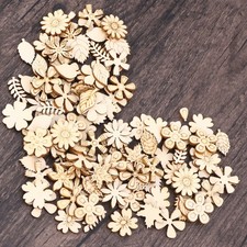  50 PCS Mother's Day Wood Craft Embellishment Slice Wooden Embellishments