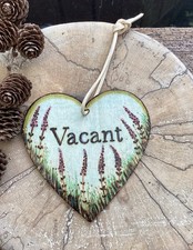 Handmade Toilet Engaged Vacant Double Sided Wooden Hanging Door Sign