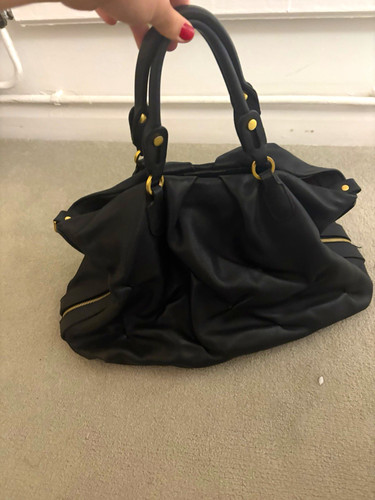 Smythson black leather top - black,