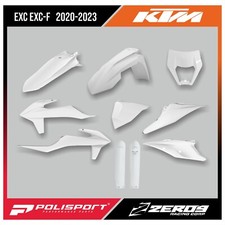 KTM PLASTICS KIT  EXC / EXC-F / XC-W 2020-2023 ENDURO INCLUDES FORK GUARDS WHITE