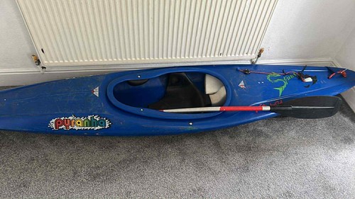 Pyranha blue kayak and paddle - blue,