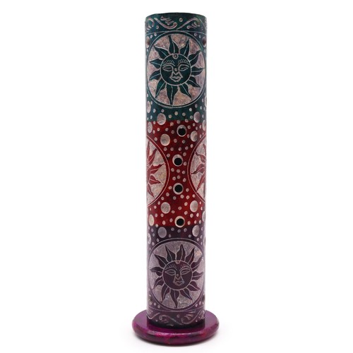 Soapstone round tower incense - soapstone,