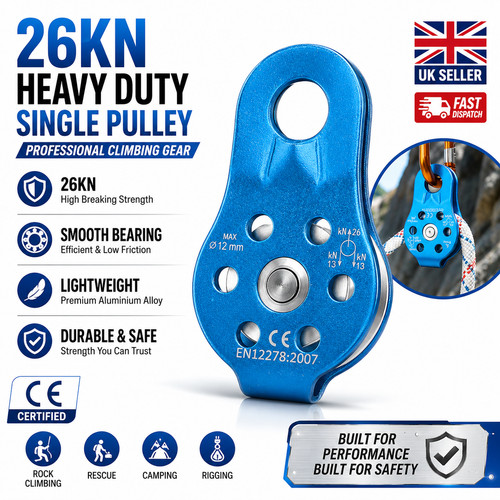 Climbing pulley 26kn aluminium - climbing,