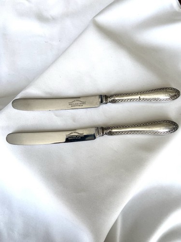 Antique silver butter knives - butter,
