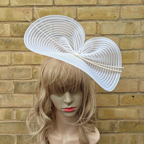 White fascinator ivory cream - fascinator,
