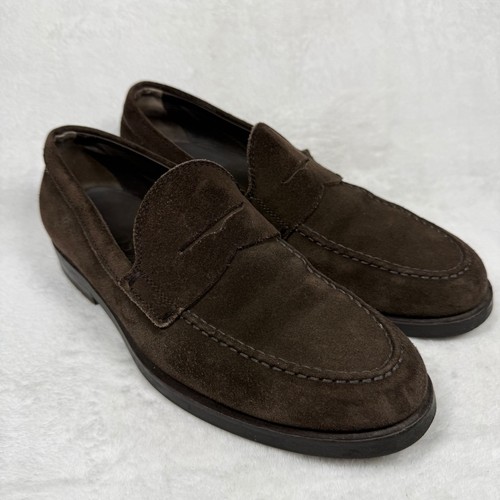 Tods dark brown suede penny - dark,