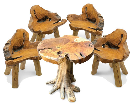 Teak root dining table - root,
