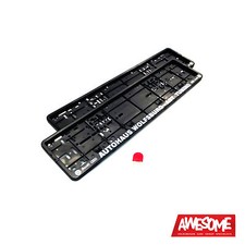 NUMBER PLATE SURROUND/FRAME/HOLDER VW AUTOHAUS WOLFSBURG ABT(PAIR) WITH KEY!