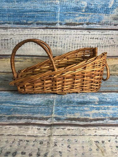 Vintage wicker bottle basket - vintage,