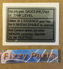 YAMAHA FS1-E FIZZY FS1 FS1E TANK WARNING  DECAL